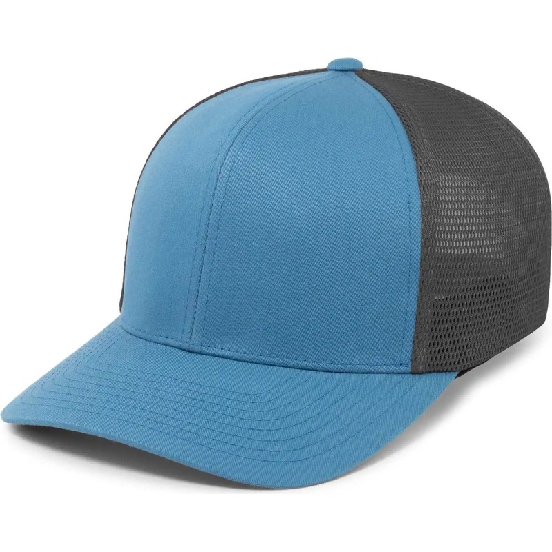 Pacific Headwear P151 Trucker Pacflex Snapback Cap – Ocean Blue Lt Charcoal Ocean Blue