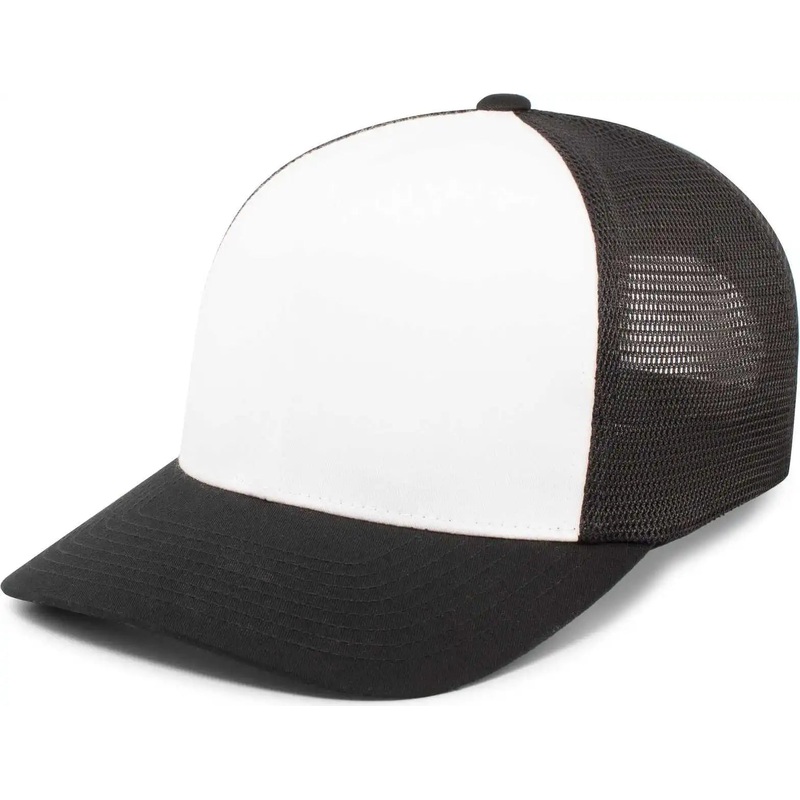 Pacific Headwear P151 Trucker Pacflex Snapback Cap – White Black Black