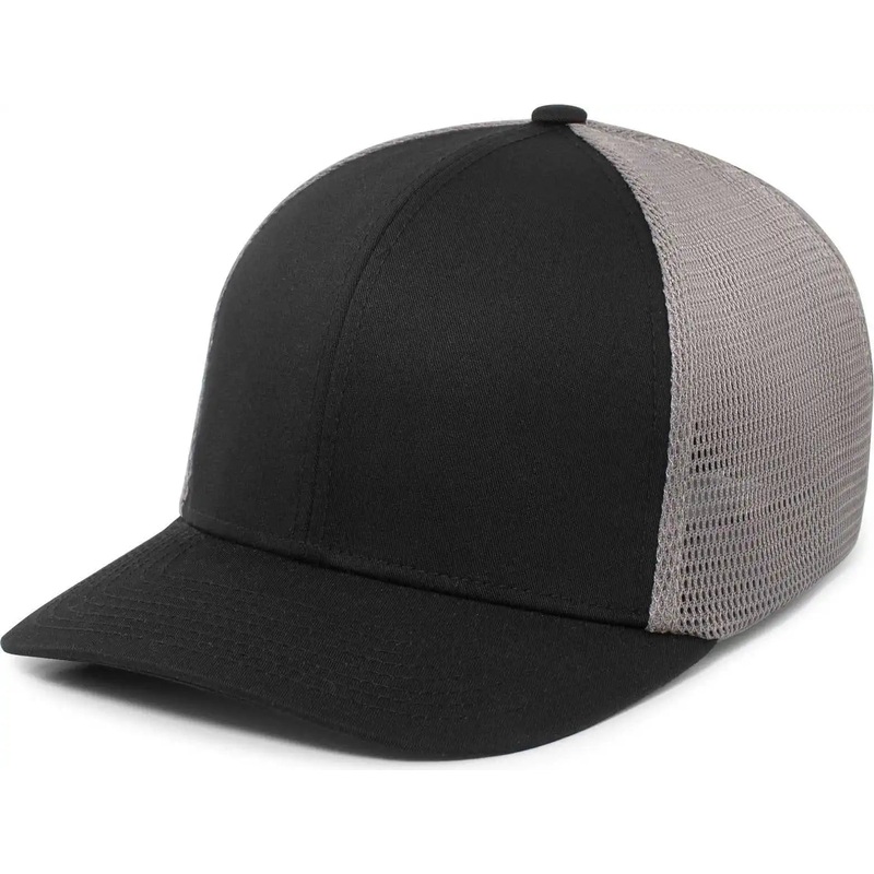 Pacific Headwear P401 Fusion Trucker Cap – Black Graphite Black