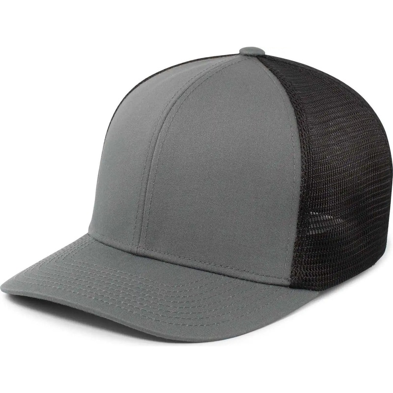 Pacific Headwear P401 Fusion Trucker Cap – Graphite Black Graphite