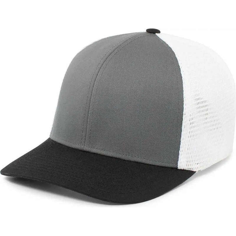 Pacific Headwear P401 Fusion Trucker Cap – Graphite White Black