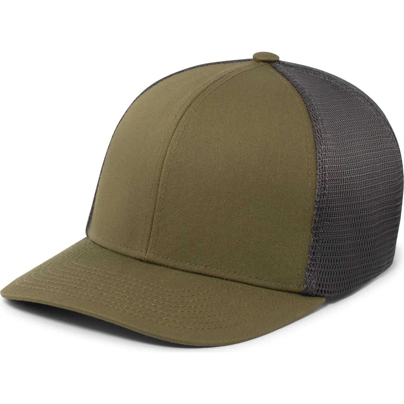 Pacific Headwear P401 Fusion Trucker Cap – Moss Green Lt Charcoal Moss Green