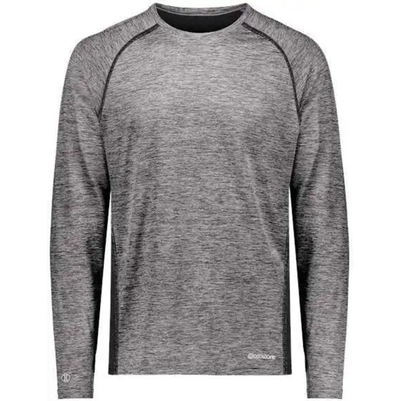 Holloway 222670 Youth Electrify CoolCore Long Sleeve T-Shirt – Black Heather