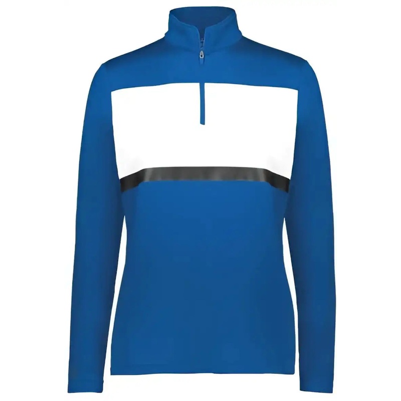 Holloway 222791 Women’s Prism Bold Quarter-Zip Pullover – Royal White