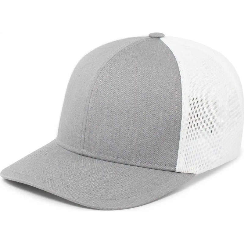 Pacific Headwear P401 Fusion Trucker Cap – Heather Grey White Heather Grey