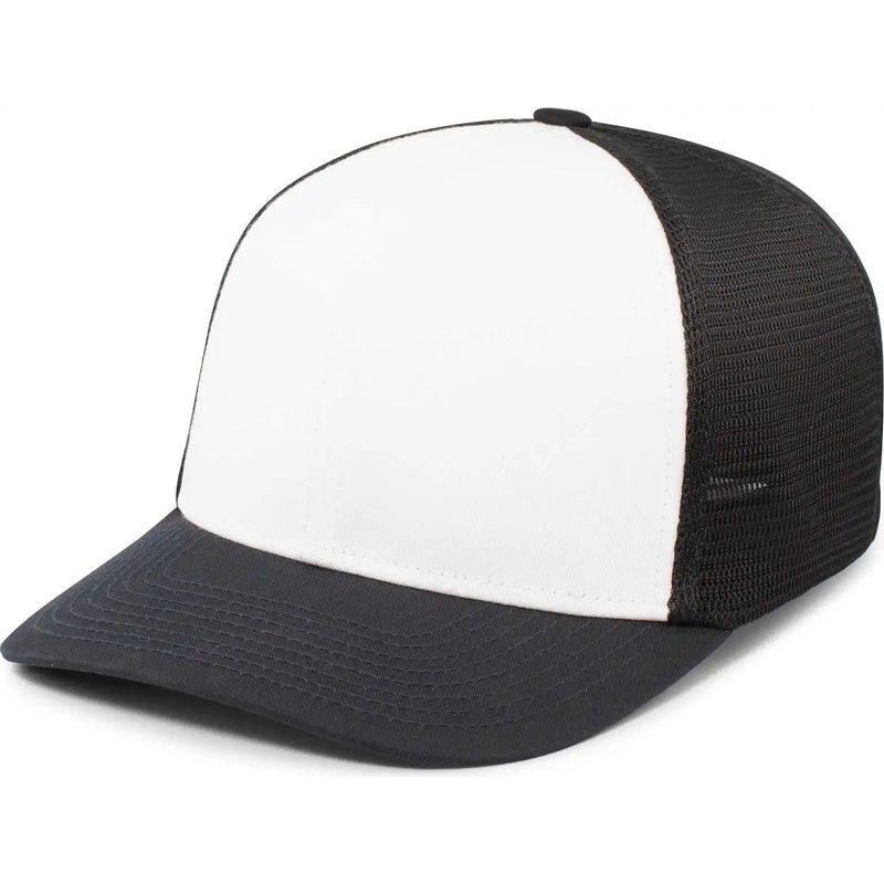 Pacific Headwear P401 Fusion Trucker Cap – White Navy Navy