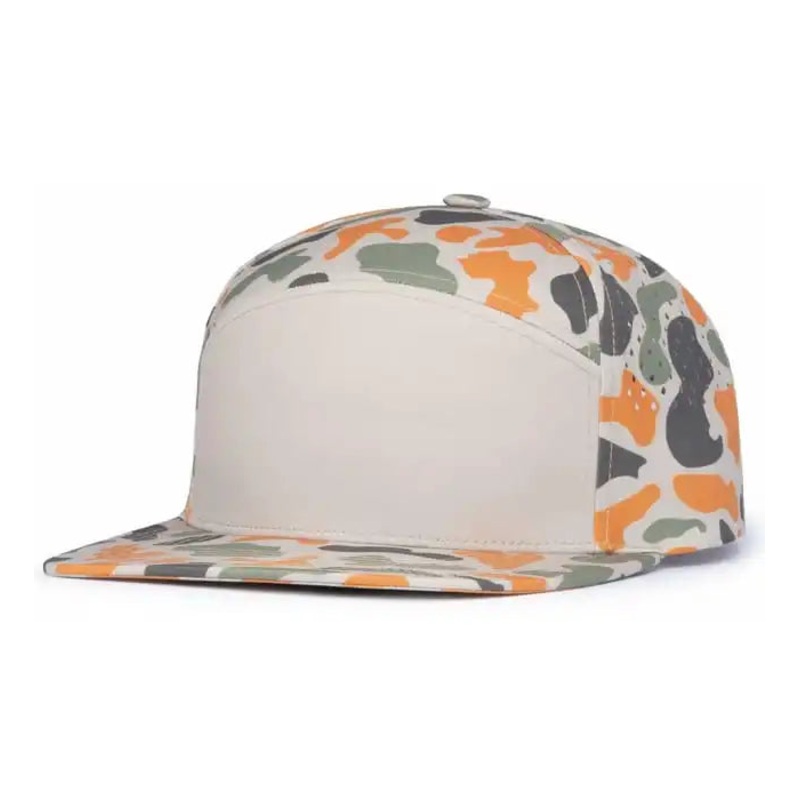 Pacific Headwear P788 Perforated 6-Panel Arch Cap – Khaki Blaze Camo Blaze Camo