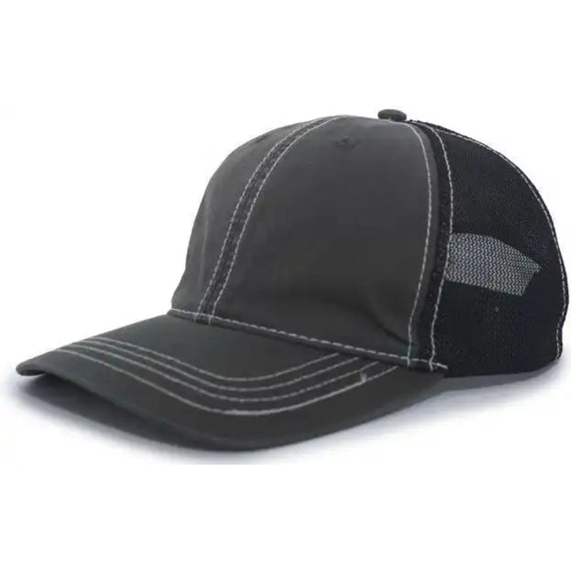 Pacific Headwear V67 Vintage Trucker Snapback Cap – Charcoal Black Charcoal