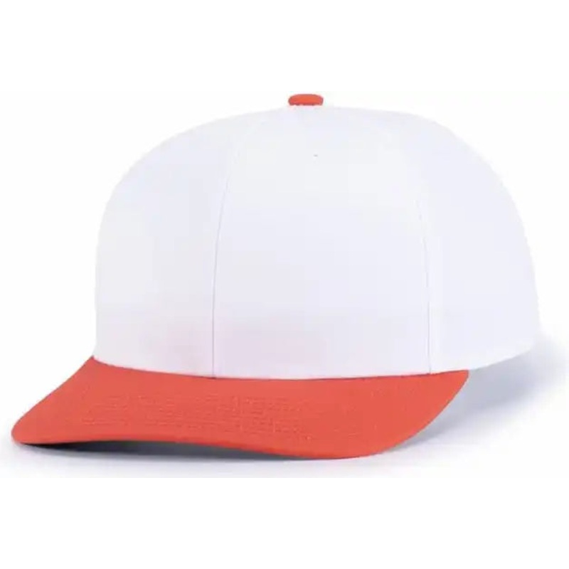 Pacific Headwear P322 Poly/Cotton Snapback Cap – White Orange