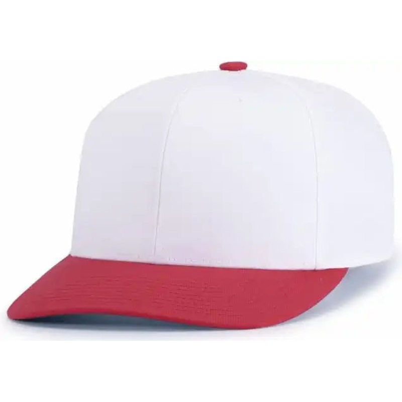 Pacific Headwear P322 Poly/Cotton Snapback Cap – White Red