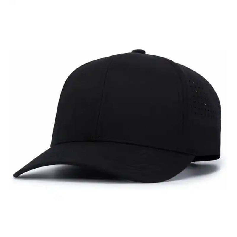 Pacific Headwear P413 Lightweight Perforated Snapback – Black