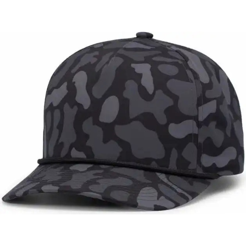 Pacific Headwear P685 Duck Camo 5-Panel Trucker Cap – Blackout