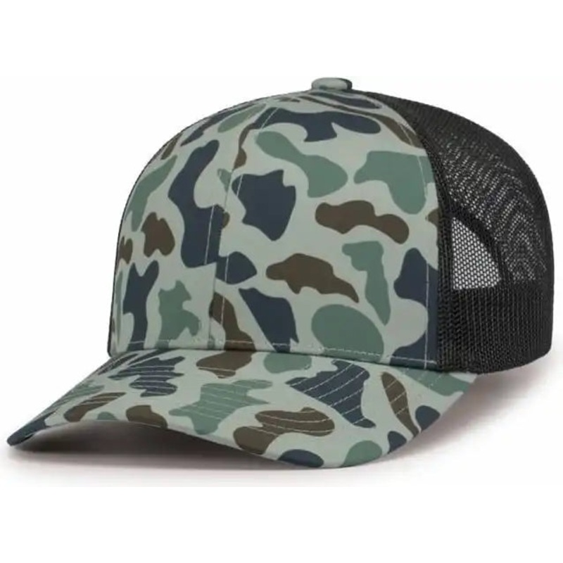 Pacific Headwear P686 Duck Camo Trucker Snapback Cap – Mallard Lt Charcoal Mallard