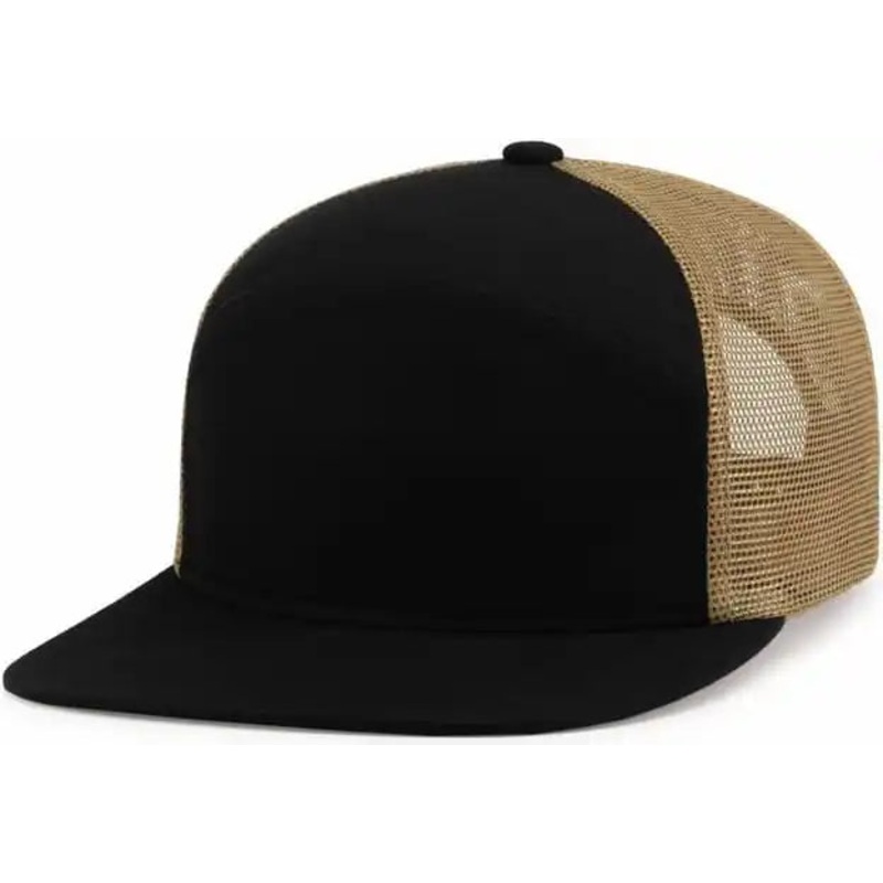 Pacific Headwear P787 6-Panel Arch Trucker Snapback Cap – Black Buck Black