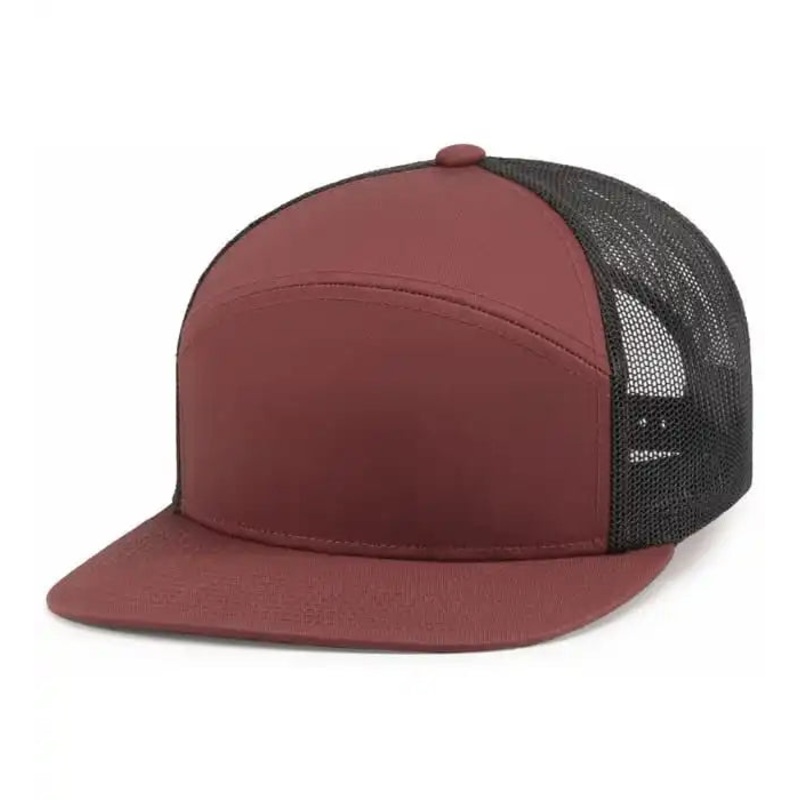 Pacific Headwear P787 6-Panel Arch Trucker Snapback Cap – Brick Lt Charcoal Brick