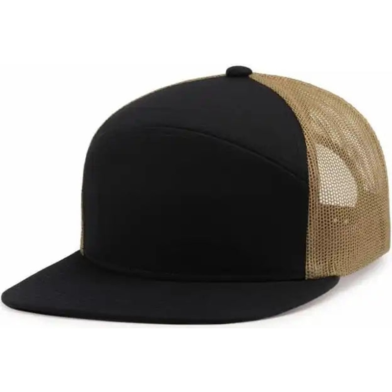 Pacific Headwear P787 6-Panel Arch Trucker Snapback Cap – Navy Buck Navy