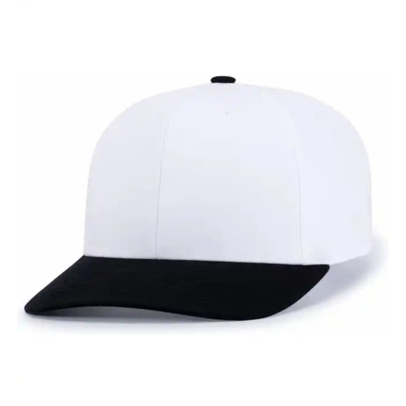 Pacific Headwear P322 Poly/Cotton Snapback Cap – White Black