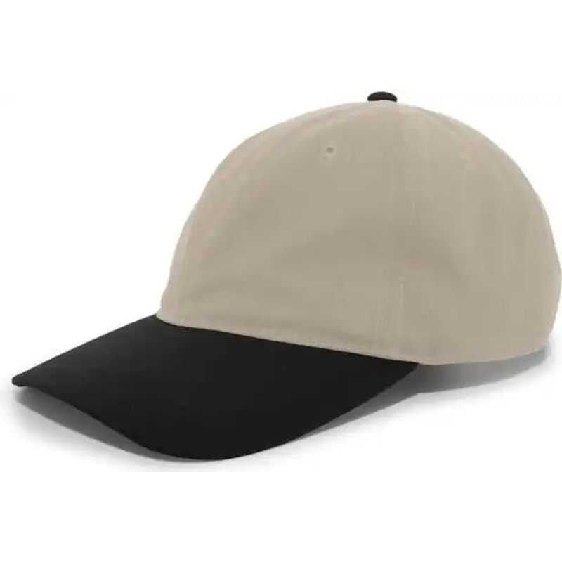 Pacific Headwear 201C Brushed Cotton Twill Buckle Strap Adjustable Cap – Khaki Black