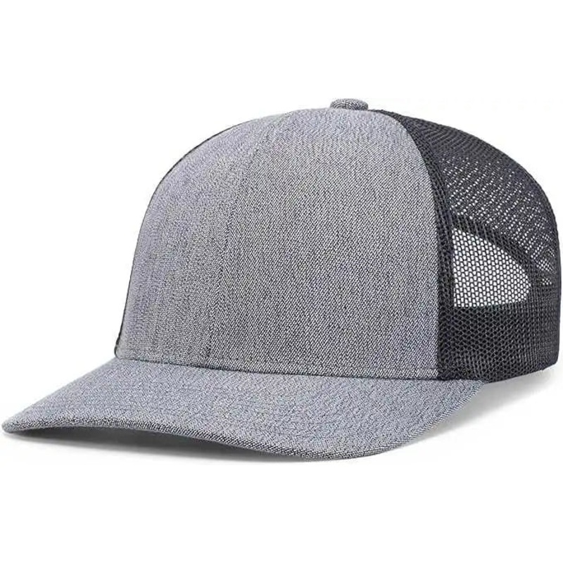 Pacific Headwear 210C Melange Heather Low-Profile Trucker – Grey Heather Navy Grey Heather