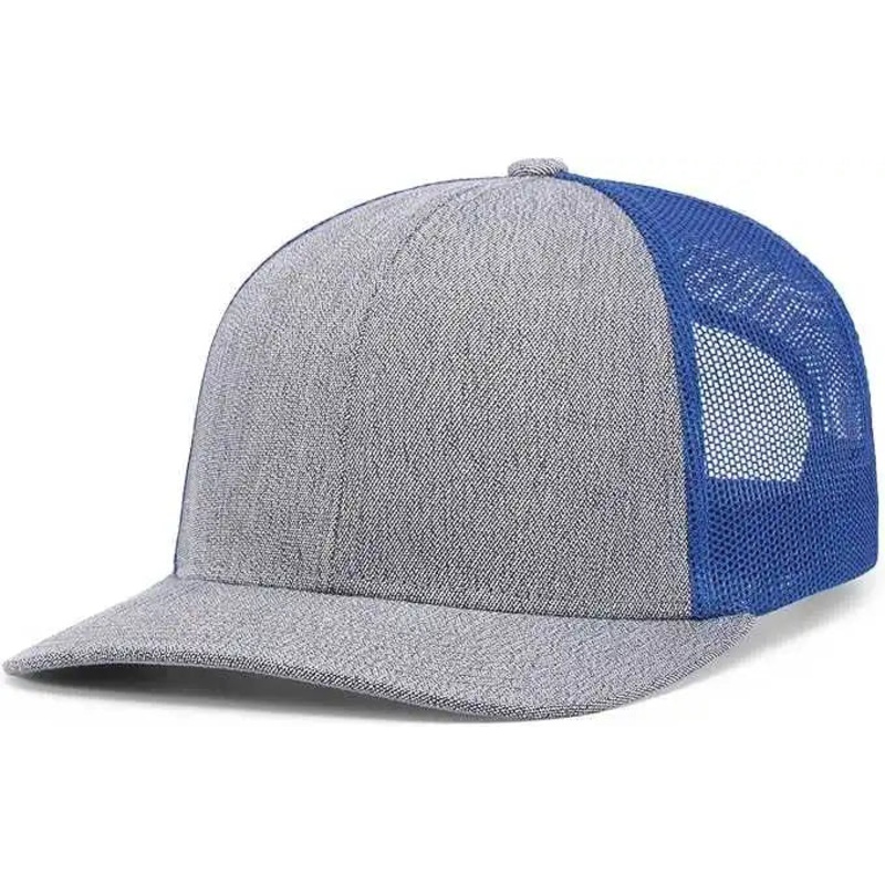 Pacific Headwear 210C Melange Heather Low-Profile Trucker – Grey Heather Royal Grey Heather