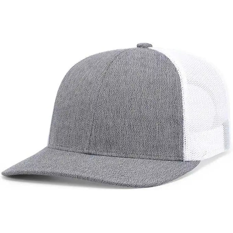 Pacific Headwear 210C Melange Heather Low-Profile Trucker – Grey Heather White Grey Heather