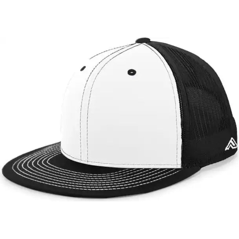 Pacific Headwear 4D3 D-Series Trucker Snapback Cap – White Black Black