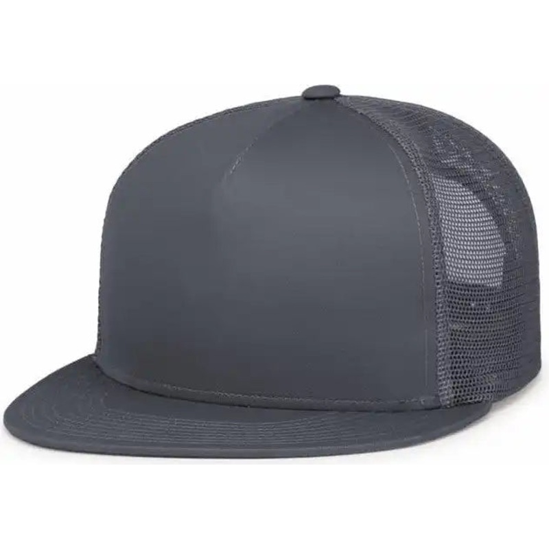 Pacific Headwear 4D7 D-Series 5-Panel Trucker Snapback Cap – Graphite