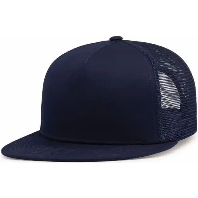 Pacific Headwear 4D7 D-Series 5-Panel Trucker Snapback Cap – True Navy