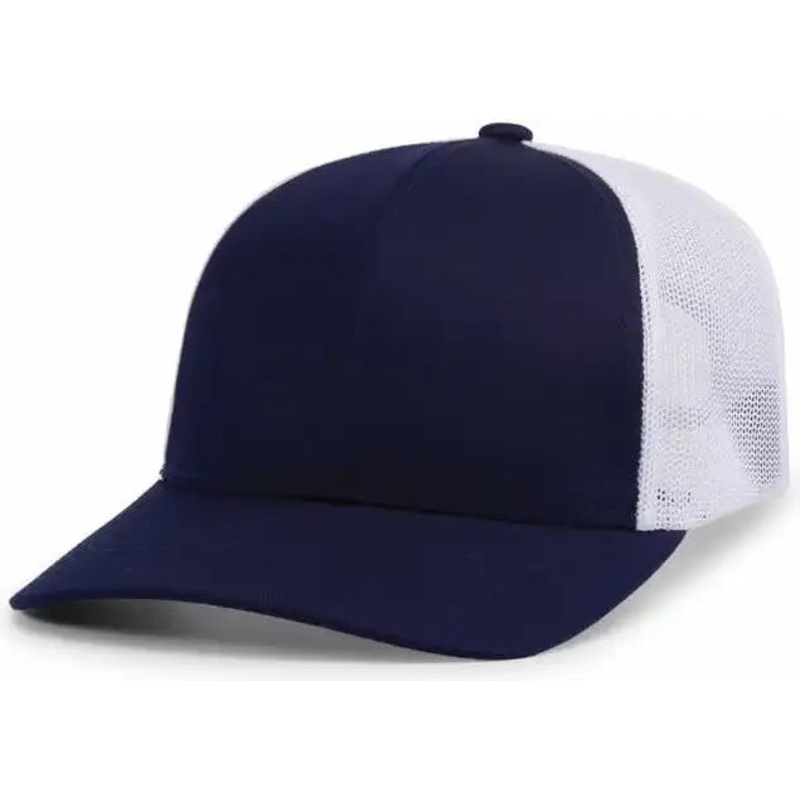 Pacific Headwear P114 Low-Pro Trucker Cap – True Navy White True Navy