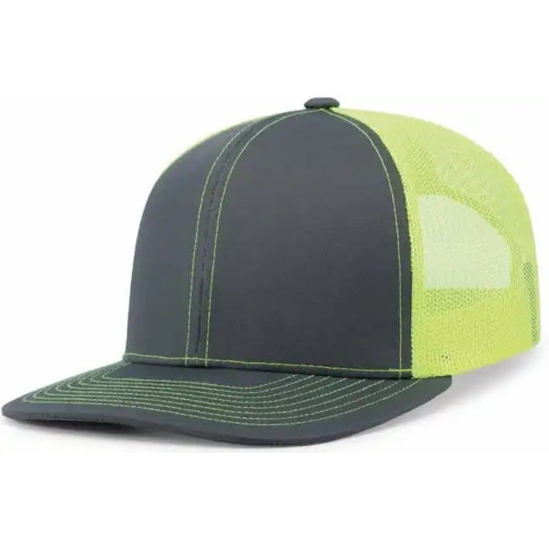 Pacific Headwear 104C Trucker Snapback Cap – Graphite Neon Yellow Graphite