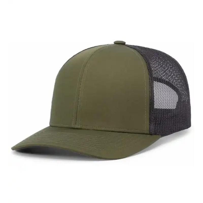Pacific Headwear 104C Trucker Snapback Cap – Moss Green Lt Charcoal Moss Green