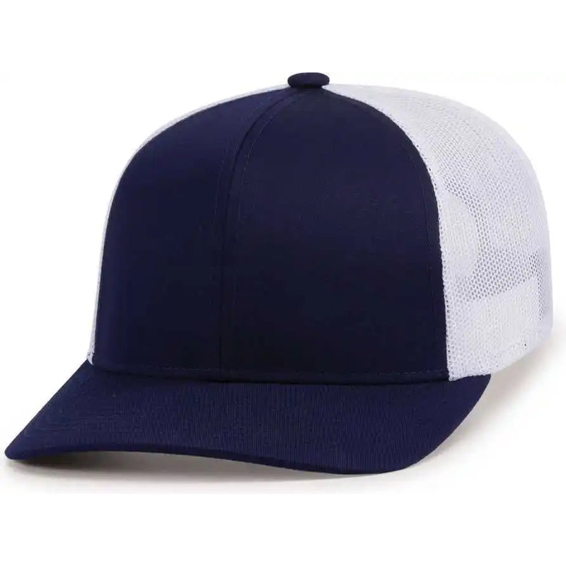 Pacific Headwear 104C Trucker Snapback Cap – True Navy White True Navy