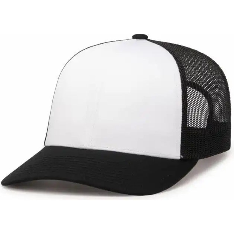 Pacific Headwear 104C Trucker Snapback Cap – White Black