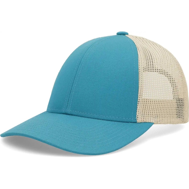 Pacific Headwear P114 Low-Pro Trucker Cap – Teal Beige Teal