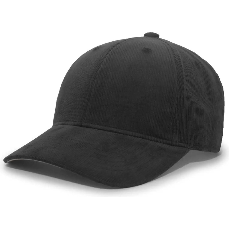 Pacific Headwear P206 Hybrid Corduroy Dad Cap – Black