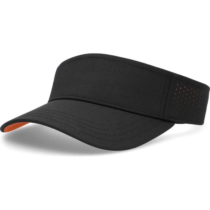 Pacific Headwear P500 Perforated Visor Powered By Coolcore – Black Orange
