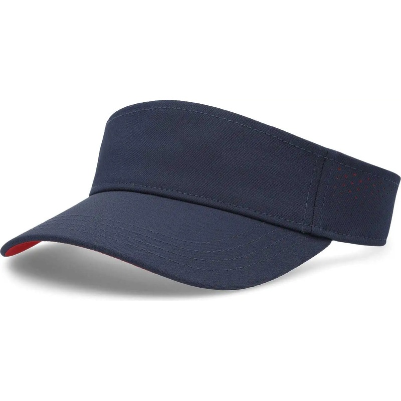 Pacific Headwear P500 Perforated Visor Powered By Coolcore – Navy Red