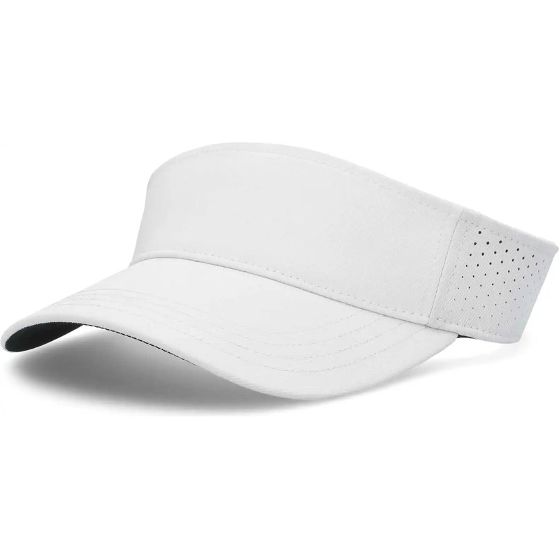 Pacific Headwear P500 Perforated Visor Powered By Coolcore – White Black