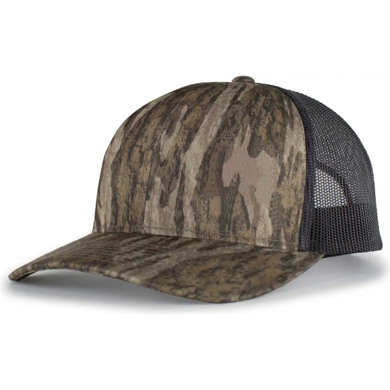 Pacific Headwear 108C Camo Snapback Trucker Cap – Bottomland Light Charcoal