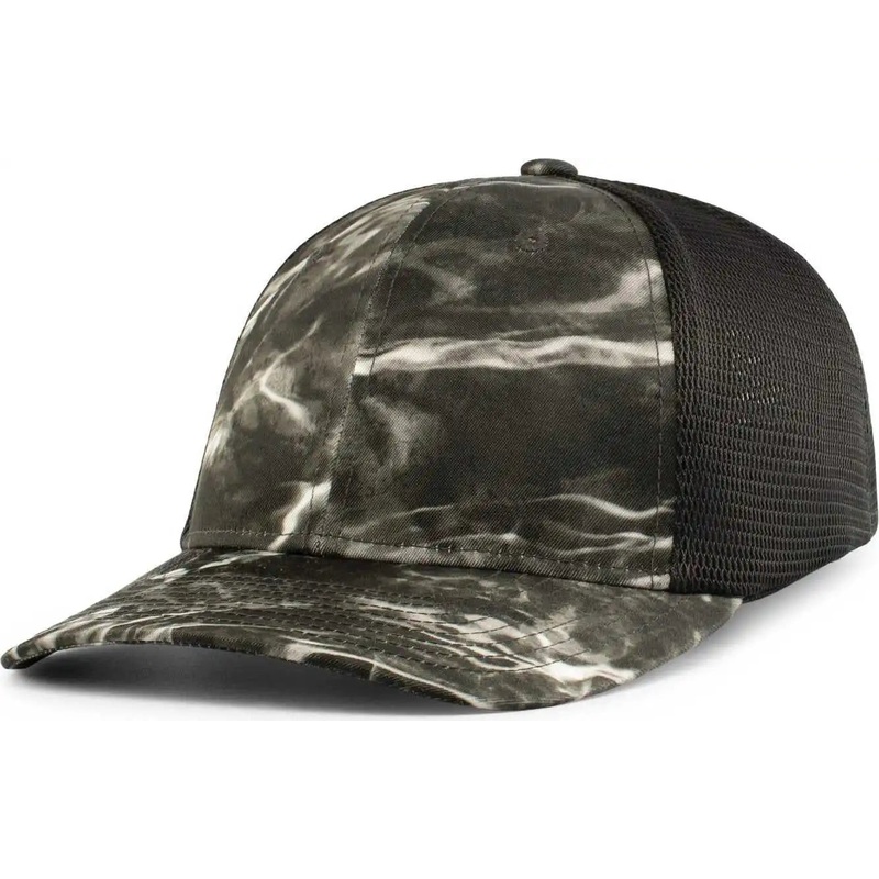 Pacific Headwear P691 Mossy Oak Low Profile Trucker Pacflex Cap – Elements Agua Blacktip Black Elements Agua Blacktip