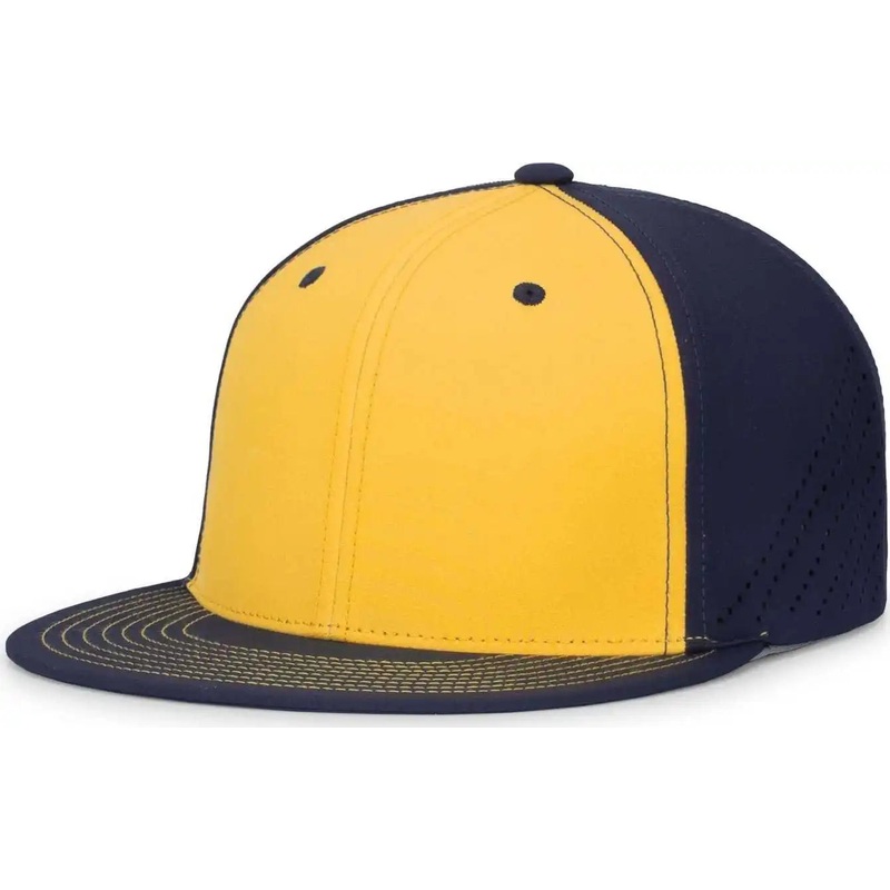 Pacific Headwear ES471 Premium Lightweight Perforated Pacflex Coolcore Cap – Gold Navy Navy