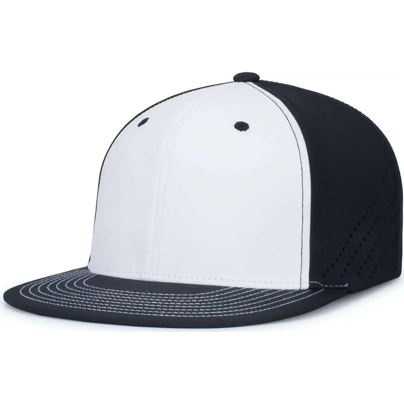 Pacific Headwear ES471 Premium Lightweight Perforated Pacflex Coolcore Cap – White Black Black