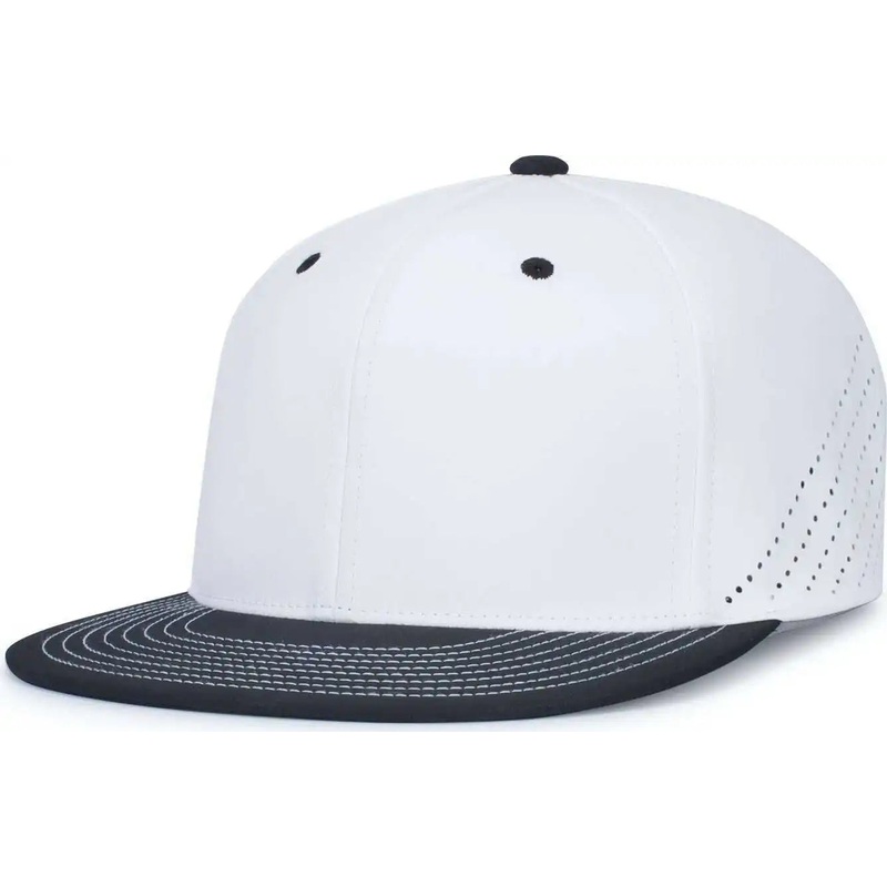 Pacific Headwear ES471 Premium Lightweight Perforated Pacflex Coolcore Cap – White Black