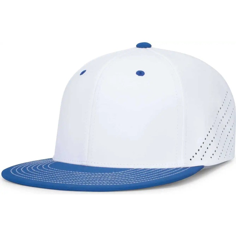 Pacific Headwear ES471 Premium Lightweight Perforated Pacflex Coolcore Cap – White Royal