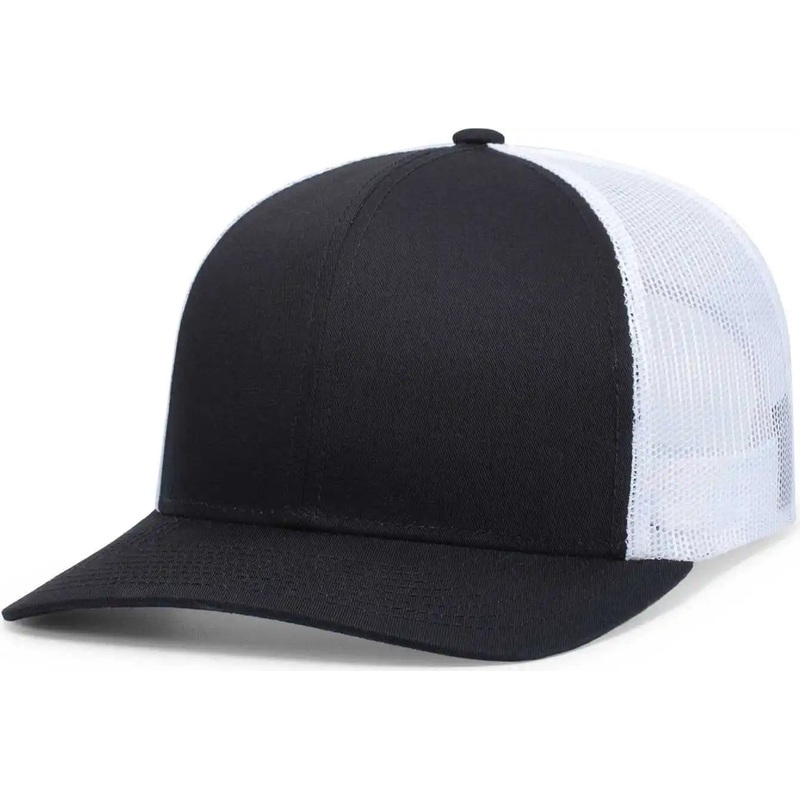 Pacific Headwear P113 Eco Trucker Snapback – Black White Black