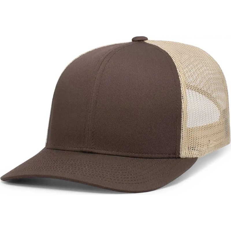 Pacific Headwear P113 Eco Trucker Snapback – Brown Khaki Brown