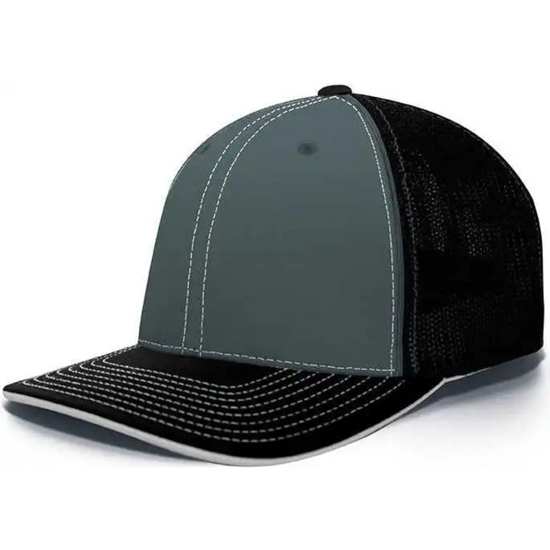 Pacific Headwear 404F Trucker Flexfit Cap – Graphite Black Black