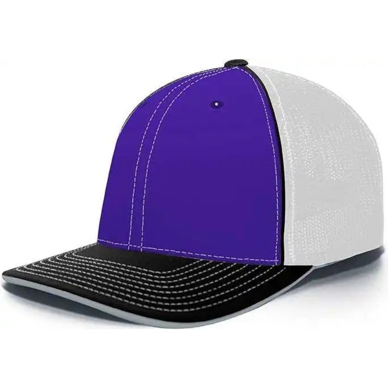 Pacific Headwear 404F Trucker Flexfit Cap – Purple White Black