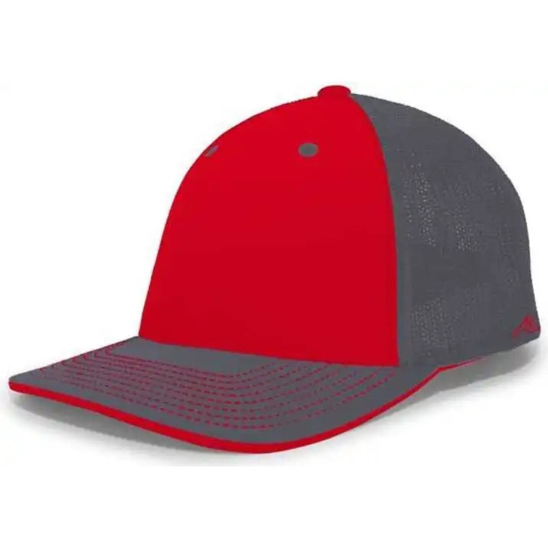 Pacific Headwear 404F Trucker Flexfit Cap – Red Graphite Graphite
