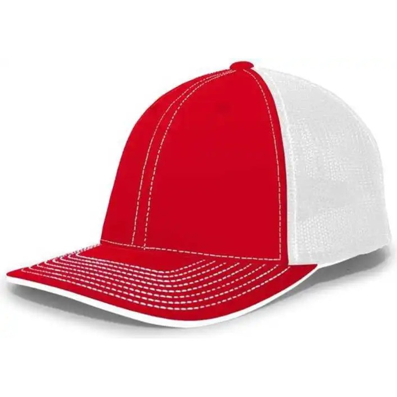 Pacific Headwear 404F Trucker Flexfit Cap – Red White